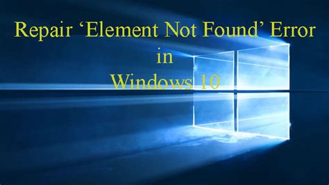 rebuild bcd element not found|How to Fix the Error ‘Element not found’ When .